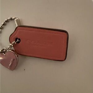 Coach Blush Leather Tag with Pink Heart Charm